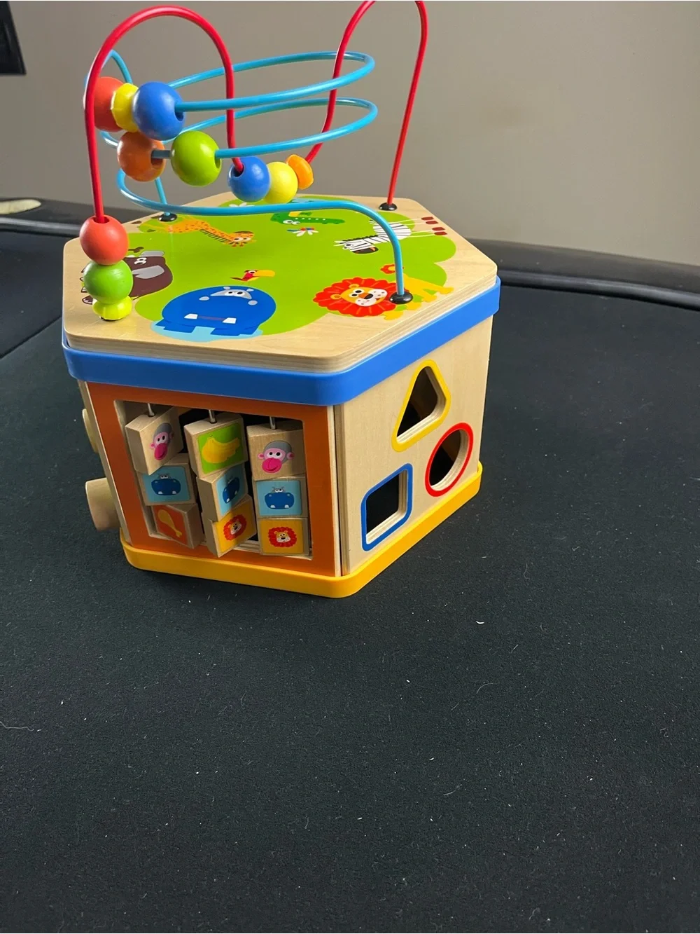 Wooden Multi-Activity Bead Maze Cube - Colorful Learning Toy